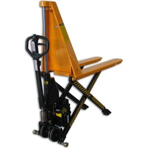 qteck Semi-Elektrischer Scherenhubwagen SHW-Serie 1000kg Tragkraft PU Single 1190mm Gabell&#228;nge