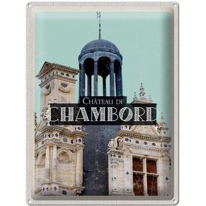 Blechschild Reise 30x40cm Retro Château de Chambord Schloss