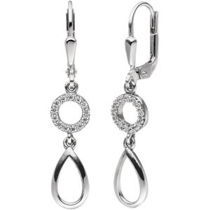 JOBO ""48720"" Ohrh&#228;nger 925 Sterling Silber 26 Zirkonia Ohrringe Boutons Silberohrringe