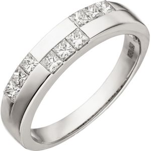 Gr. 60 - Damen Ring 585 Gold Wei&#223;gold 9 Diamanten im Carree Schliff Wei&#223;goldring