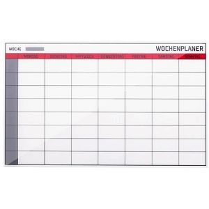 Glasboard Wochenplaner 7 Tage 78x48cm