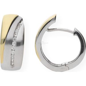 JuwelmaLux Creolen 925 Silber mit Zirkonia Gold plattiert JL20-06-0214
