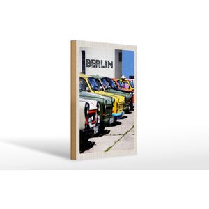 Holzschild Reise 20x30cm Berlin Deutschland Oldtimer