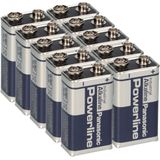 10x Panasonic 6LR61 Powerline 9V-Block