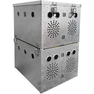 Aluminium Transportkorb - Kleintiertransportbox - Transportkiste - 4 Abteilungen (2x2)