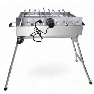 Mangal Kairat Schaschlik Grill mit 9er Spie&#223;dreher 230V Motor 10 Spie&#223;e