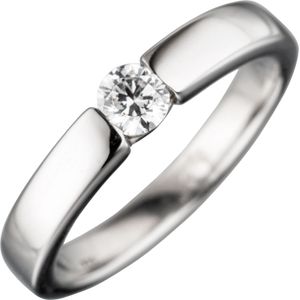 Gr. 58 - Damen Ring 925 Sterling Silber rhodiniert 1 Zirkonia Silberring