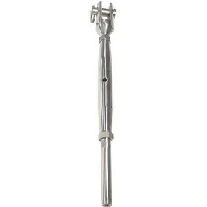 Wantenspanner, Gabel-Terminal, gedrehte Form, Edelstahl V4A, M6 DS-Ø 4mm