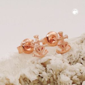Ohrstecker Ohrring 7x5mm Glaube-Liebe-Hoffnung rotvergoldet gl&#228;nzend Silber 925