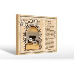 Holzschild Berufe 30x20cm Makler Experte f&#252;r Immobilie