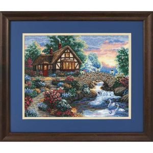Dimensions Kreuzstich Set ""Gold Collection D&#228;mmerungsbr&#252;cke"", Z&#228;hlmuster, 35,5x27,9cm
