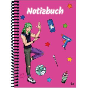 ?Manga Notizbuch DIN A5, Quinn pink kariert mit Spiralbindung