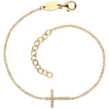 Engelsrufer Armband Kreuz ERB-LILCROSS-ZI-G Sterling Silber gold plattiert mit Zirkonia