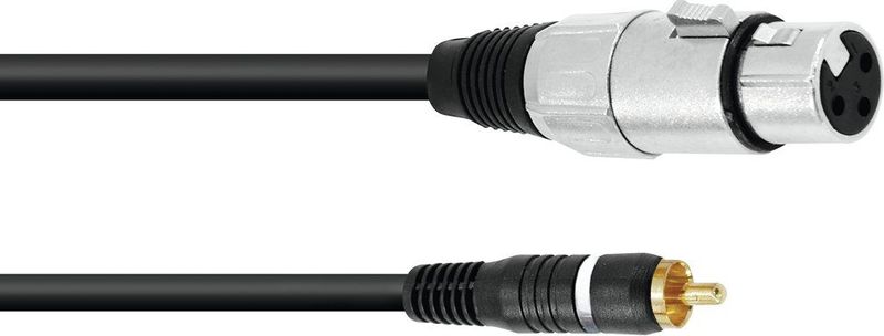 OMNITRONIC Adapterkabel Cinch XLR(F) 2m sw