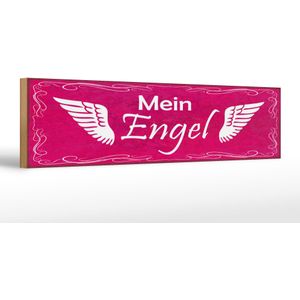 Holzschild Spruch 46x10cm Mein Engel Fl&#252;gel Dekoration