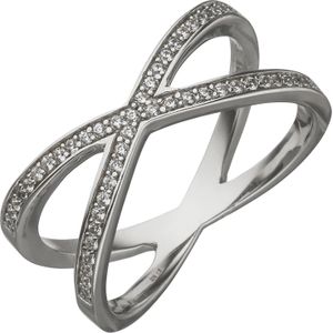 Gr. 56 - Damen Ring 925 Sterling Silber 49 Zirkonia Silberring