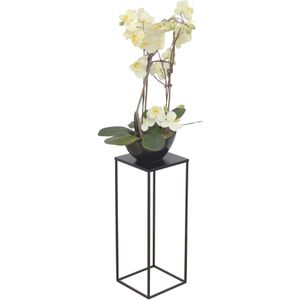 Viereckiger Blumenst&#228;nder Beistelltisch ""Ines 50cm"" aus Metall, schwarz