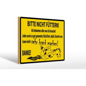 Holzschild Warnschild 30x20cm Bitte Nicht F&#252;ttern (Pferd)