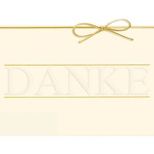 A Danke Gru&#223;karte mit Umschlag Gold Schleife Danke