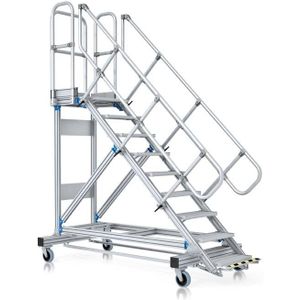 Zarges Plattformtreppe 45° mit Ergo-Stop, 800mm Stufenbreite 15 Stufen