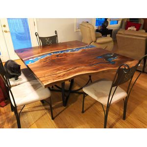 Ma&#223;anfertigung Tisch Epoxidharz Epoxy Resin Fluss Echtes Holz Preis 1qm Tische