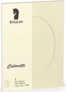 Passpartoutkarte Coloretti B5 oval VE=5 St&#252;ck creme