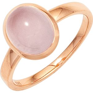 Gr. 58 - Damen Ring 585 Gold Rotgold 1 Rosenquarz Cabochon rosa Rotgoldring