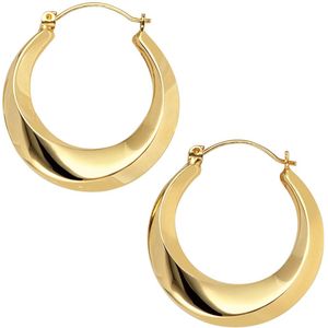 JOBO""Creolen rund 333 Gold Gelbgold teil matt Ohrringe Goldohrringe Goldcreolen