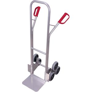 VARIOfit Aluminium Treppenkarre 200kg Tragkraft mit 2 dreiarmigen Radsternen Ma&#223;e 620x625x1310mm