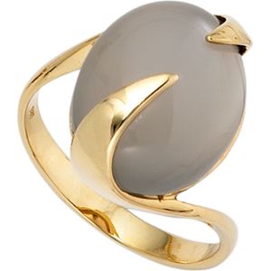 Gr. 50 - Damen Ring 585 Gold Gelbgold 1 Mondstein Goldring