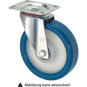 Rollcart Polyurethan- Bockrolle Ø100x34mm mit Kunststoff -Felge 180kg Tragkraft