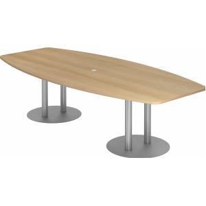 Konferenztisch T-Serie 280x130 85cm S&#228;ulenfu&#223; eiche silber