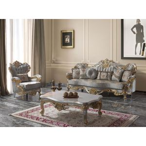 Luxus Polstersofa Sofagarnitur Komplette Couchgarnitur Grau Stoffsofa