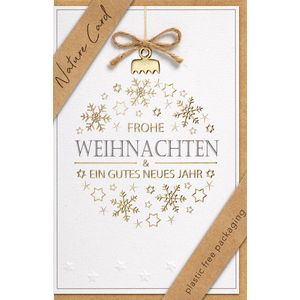 neu 12-2024 Weihnachten Nature Cards unverpackte Gl&#252;ckwunschkarte mit Briefumschlag Ho Ho Ho