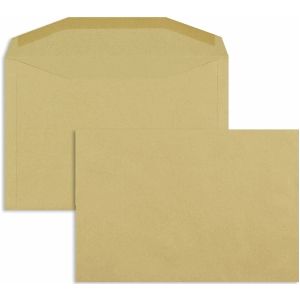 Kuvertierh&#252;llen 162x235mm 80g qm gummiert VE=500 St&#252;ck braun
