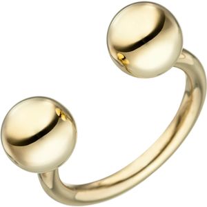 Gr. 52 - Damen Ring Kugel Kugeln 925 Sterling Silber gold vergoldet Kugelring offen