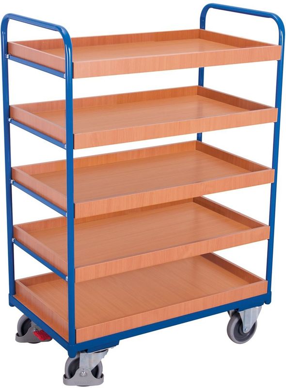 VARIOfit Etagenwagen, hoch mit 5 Ladefl&#228;chen, umrandet 1165x755mm