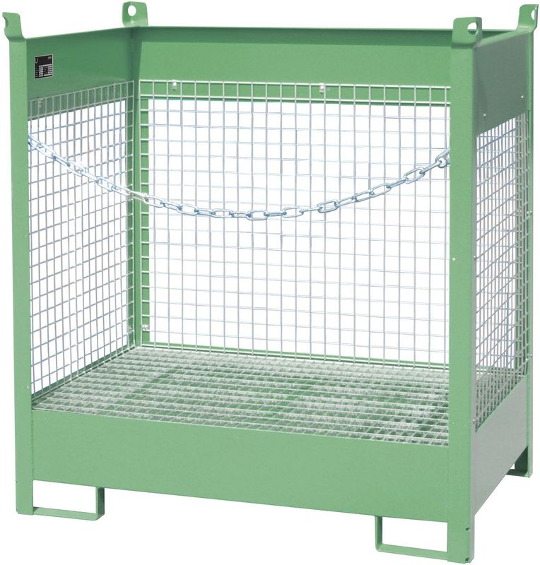 Bauer Fass-Stapelpalette FSP-2 D, Drahtgitterw&#228;nde, Resedagr&#252;n