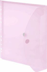 Dokumentenmappe PP A4 20mm Falte, Abheftrand, Klettverschluss rot transparent