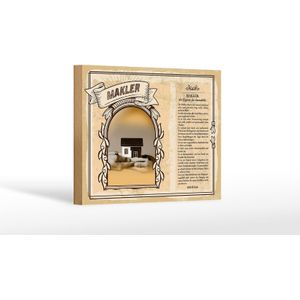 Holzschild Berufe 18x12 cm Makler Experte f&#252;r Immobilie Dekoration