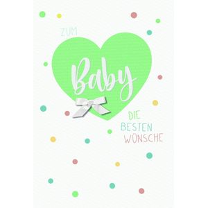 Geburt Baby Freudiges Ereignis Karte mit Briefumschlag Schriftkarte mit wei&#223;er Schrift