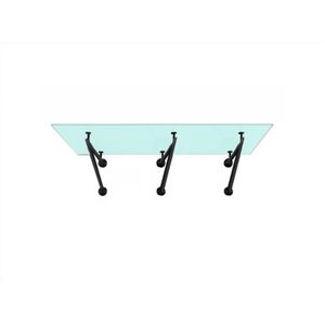 Glaszentrum Hagen - TYP-FR-V3 230x90 Glasvordach VSG inkl Halter Schwarz Matt - Milchglas