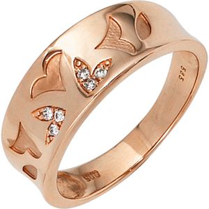 Gr. 60 - Damen Ring 585 Gold Rotgold 6 Diamanten Brillanten 0,05ct. Rotgoldring