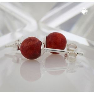 Ohrstecker Ohrring ca. 6mm Coral-Perle Silber 925