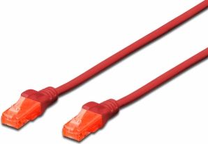 DIGITUS CAT 6, U-UTP Patchk. PVC AWG 26 7, 1 m, RT