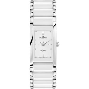 DUGENA Damen Armbanduhr Keramik Edelstahl 4460506