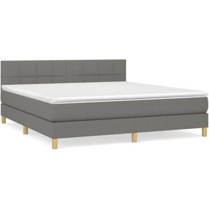 vidaXL Boxspringbett mit Matratze Dunkelgrau 180x200 cm Stoff1378698