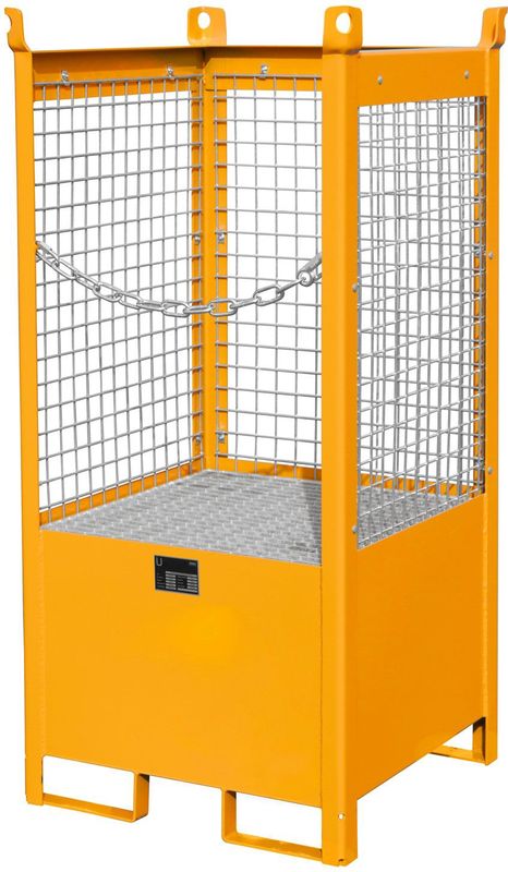 Bauer Fass-Stapelpalette FSP-1 D, Drahtgitterw&#228;nde, Gelborange