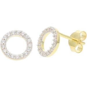 JuwelmaLux Ohrstecker Silber Gold plattiert Zirkonia JL39-06-0742