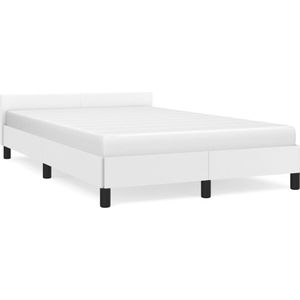 vidaXL Bettgestell mit Kopfteil Wei&#223; 120x200 cm Kunstleder Modell 31370689
